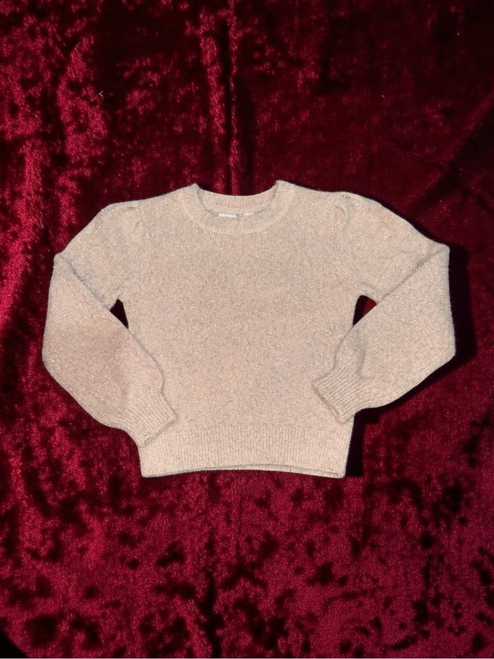 GAP Sparkle Crewneck Sweater in Light Beige NEW (S 6-7)